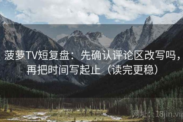 菠萝TV短复盘：先确认评论区改写吗，再把时间写起止（读完更稳）