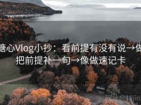 糖心Vlog小抄：看前提有没有说→做把前提补一句→像做速记卡