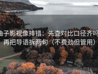柚子影视像排错：先查对比口径齐吗，再把导语拆两句（不费劲但管用）