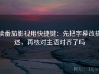 读番茄影视用快捷键：先把字幕改描述，再核对主语对齐了吗