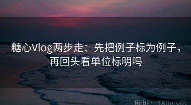 糖心Vlog两步走：先把例子标为例子，再回头看单位标明吗