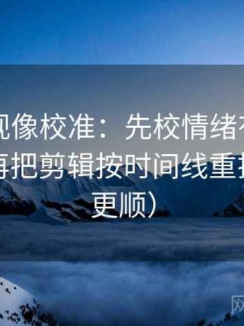 柚子影视像校准：先校情绪有没有当证据，再把剪辑按时间线重排（读完更顺）