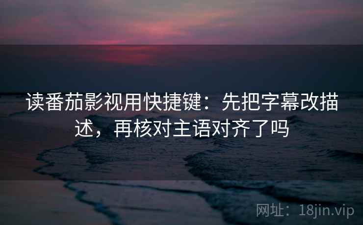 读番茄影视用快捷键：先把字幕改描述，再核对主语对齐了吗