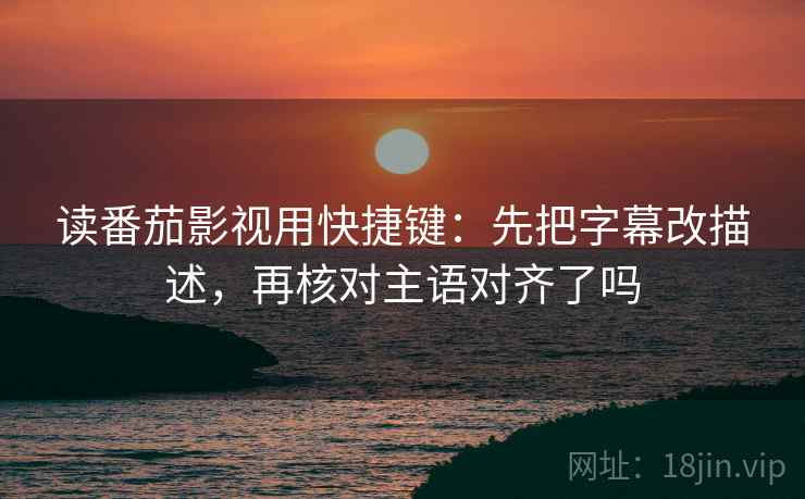 读番茄影视用快捷键：先把字幕改描述，再核对主语对齐了吗